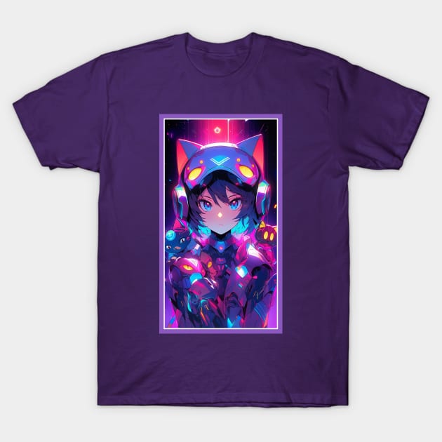 Anime Cute Cat Girl | Quality Anime Girl Artwork | Sci-Fi Manga Girl Anime Art T-Shirt by AlNoah